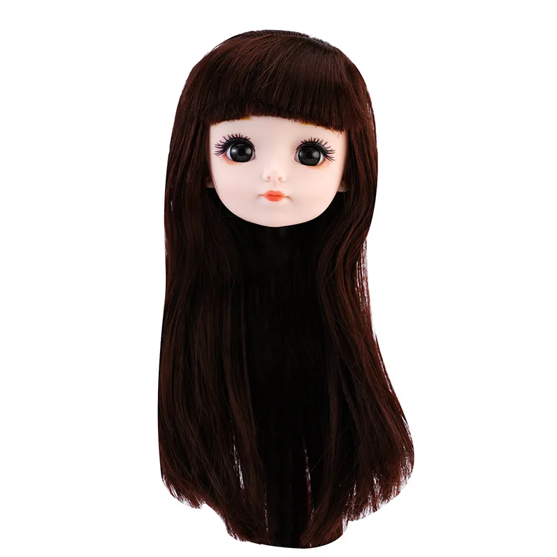 Fashion 30cm Doll Head 1/6 Bjd Doll Head Short / Long Hair Replacement Head Doll Toy Gift