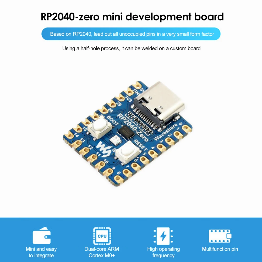 RP2040-Zero PICO Development Board Microcontroller Learning Board RP2040 Zero Dual Core M0+ Processor for Raspberry Pi