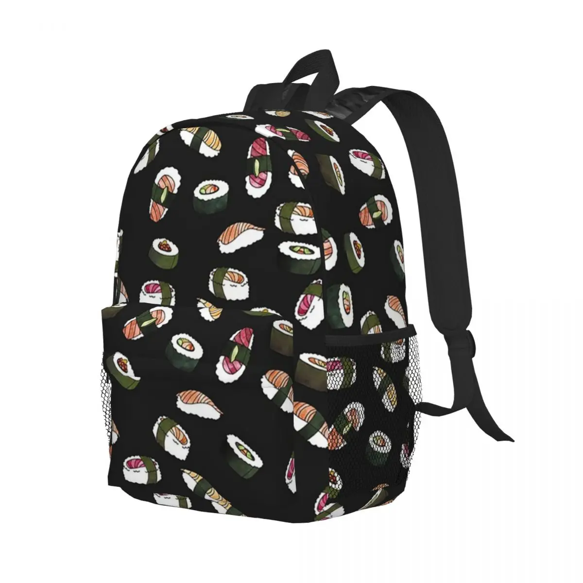 Mochilas SUSHI (en negro), mochila para adolescentes, mochilas escolares de moda para estudiantes, mochila de viaje, bolso de hombro de gran capacidad