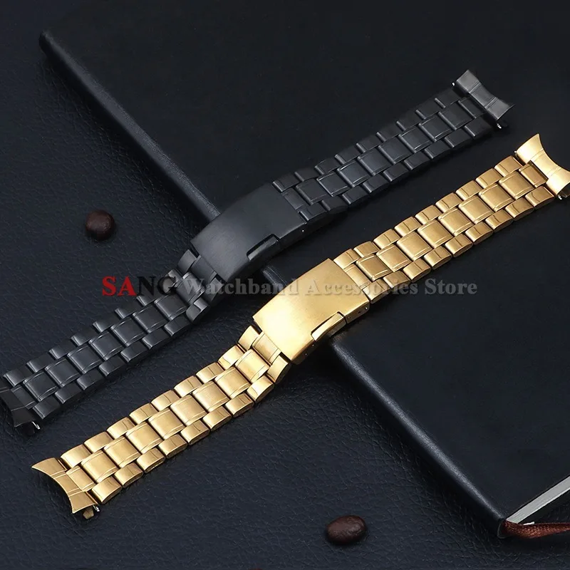 for Seiko for Rolex Metal Watchband 20/22mm Curved End Stainless Steel StrapsUniversal Men Women Bracelet Replacement Wristbelt
