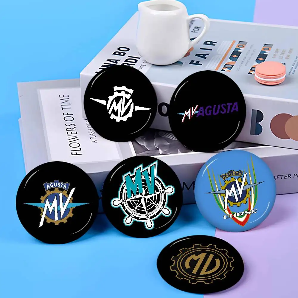 M-MV A-Agusta 32/44/58mm Round Cartoon Brooches Handmade Pins for Backpack Jewelry Accessories Gifts Creative Badge