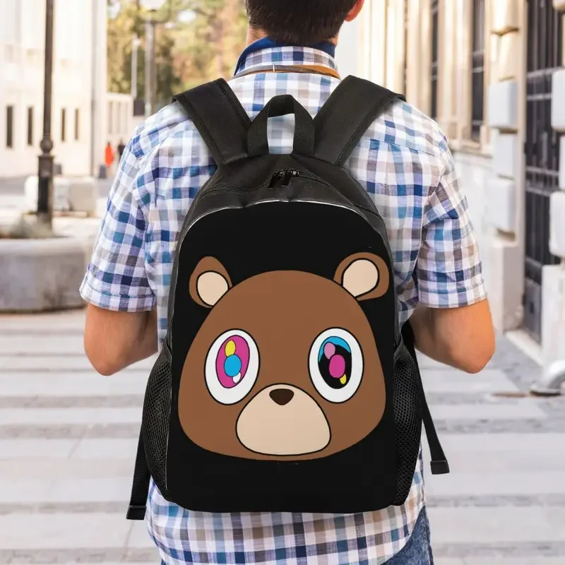 Custom Kanye West Ye Bear Backpack for Women Men Waterproof College School Bag Printing Bookbag