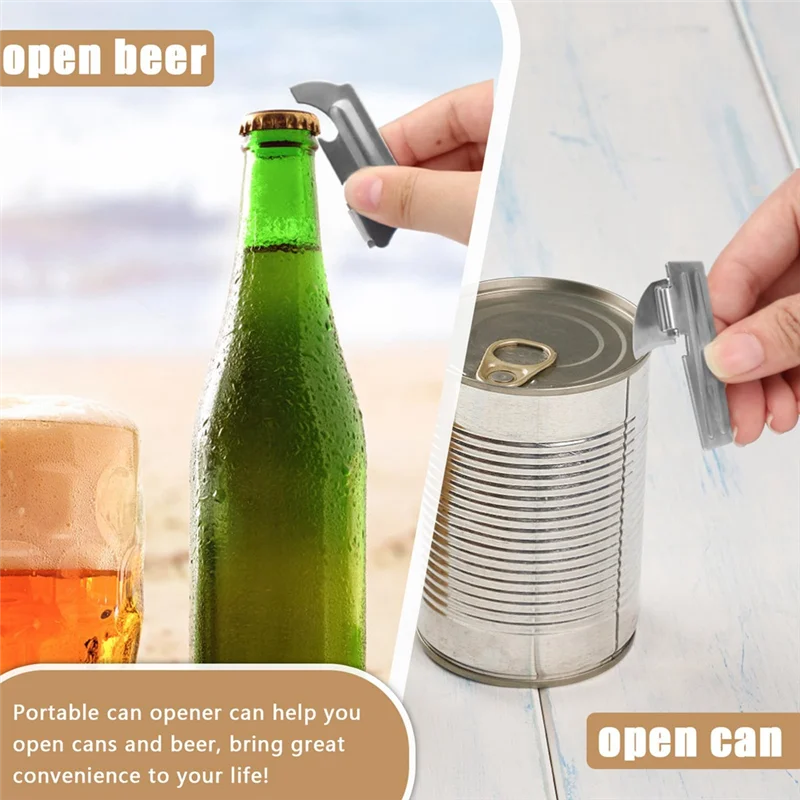 ABWR-12 Pieces Can Openers Camping Can Openers Portable Can Opener With Key Rings, P-38, P-51 And P-57 Stainless Steel