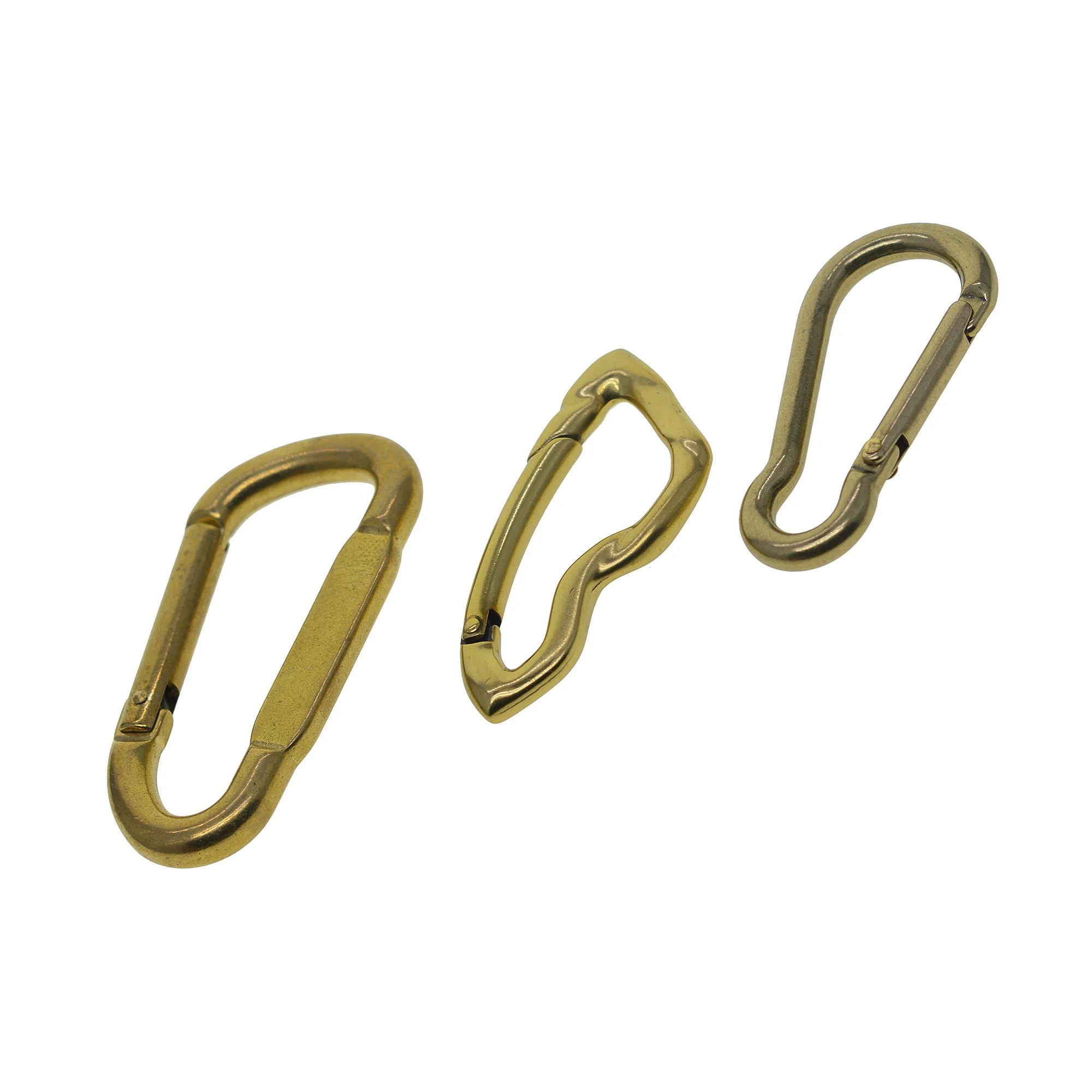 assorted styles Solid brass Simple D Oval Spring load Snap carabiner keychains Hooks clip Purse Shoulder Strap EDC FOB Car