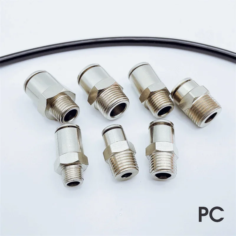 النحاس النيكل مطلي دفع في موصلات هوائية BSPT M5 1/8 ''1/4'' 3/8 ''1/2'' موصل سريع الإصدار الهواء المناسب