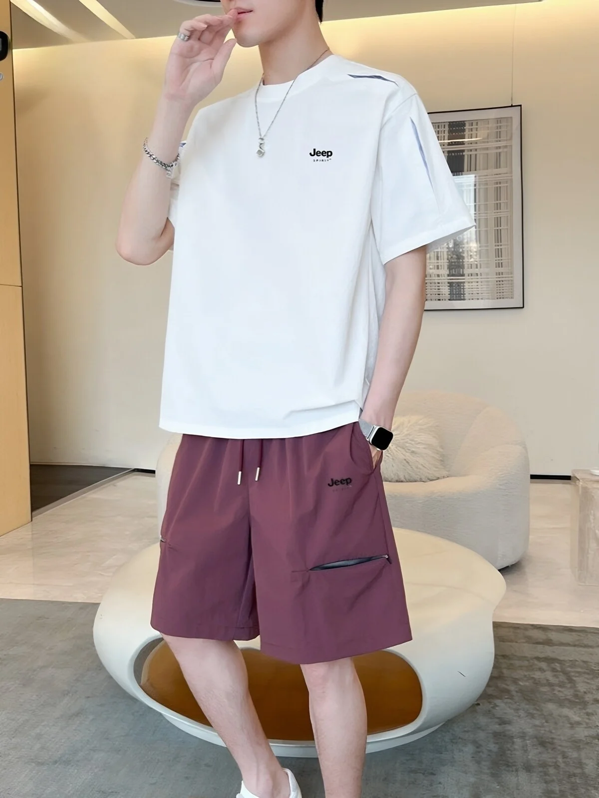 conjunto-deportivo-informal-de-verano-para-hombre-ligero-de-manga-corta-y-pantalones-cortos-juvenil-de-nailon-y-elastano
