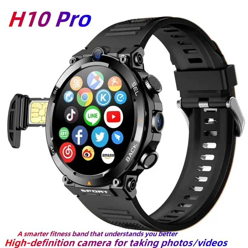 

H10 Smart Watch4GNet Global WIFI with Multifunctional Sports Round Screen Smartwatch NFC Positioning for Fitness Tracker