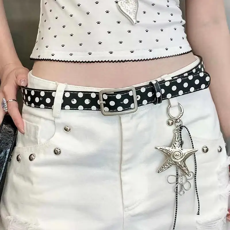 /Vly/Dot Faux Leather Belt Adjustable Metal Buckle Cute Print For Jeans Dresses Casual Daily Wear Polka
