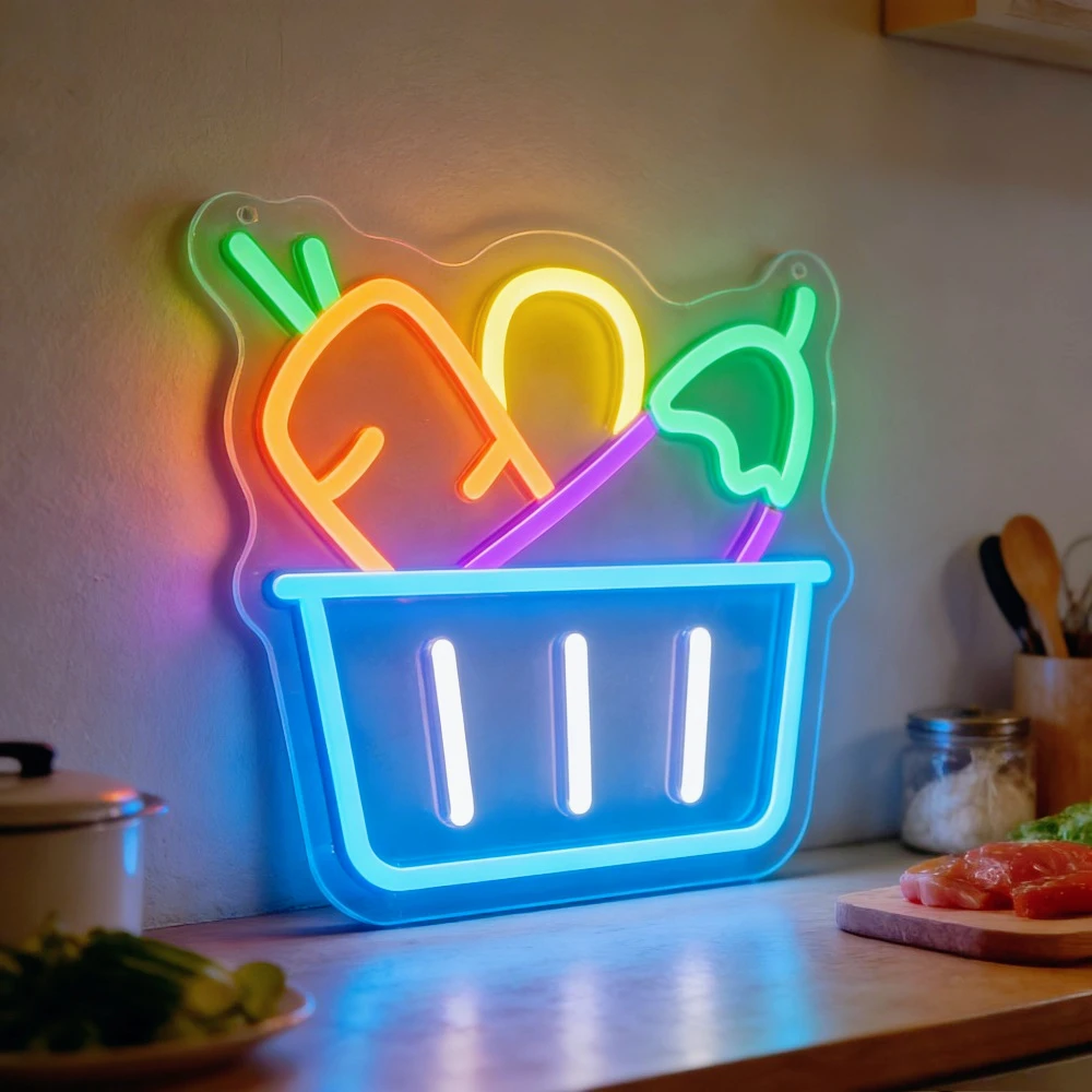 Unique Lighting Decor - Неоновая подсветка в виде корзины с