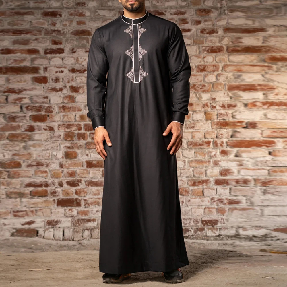 2024 Muslim Jubba Thobe Islamic Clothing Ramadan Men's Abaya Dress Abaya Saudi Clothing Muslim Abaya Jubbah Dubah Dress