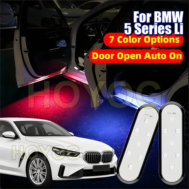 Fit for BMW 5 Series Li 2024-2026 USB Rechargeable Car Door Courtesy Light with a Magnetic Sensor for Safer Entry and Exit