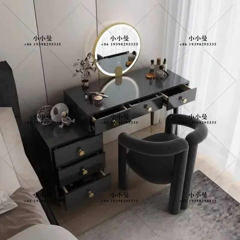 Nordic Style Bedroom Vanity Table with Mirror Modern Dressing Table Makeup Desk Home Furniture for Adult Use