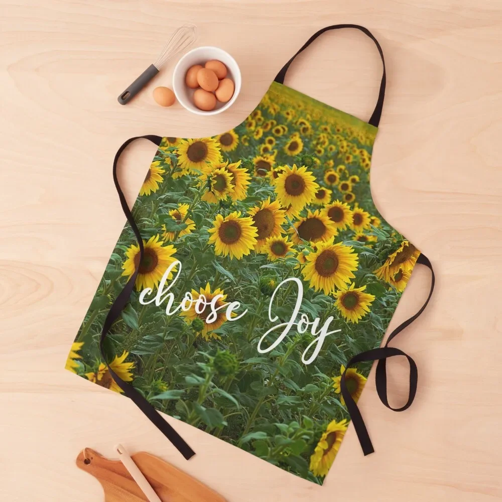 

Sunflower Field Choose Joy Quote Apron Ladies Woman Work Apron