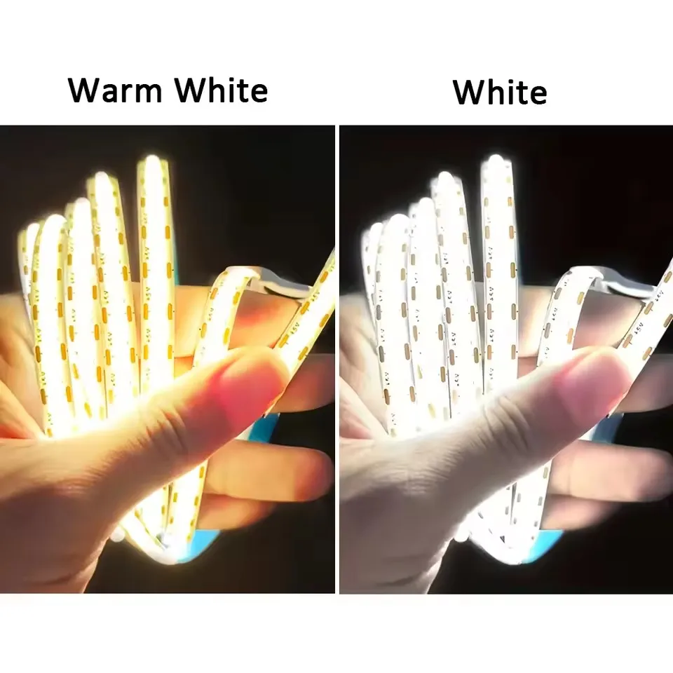 COB LED Strip Light 5V 320LEDs/m PIR Motion Sensor Flexible Self-adhesive Tape Battery Powered for Cabinet Kitchen Lighting