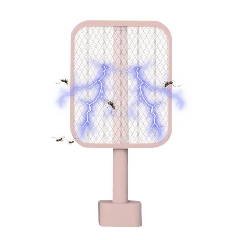 Handheld Mosquitoes Zapper Racket Folding Design Electric Swatter Racket Electric Swatter Efficient Fly Catcher Purple Light