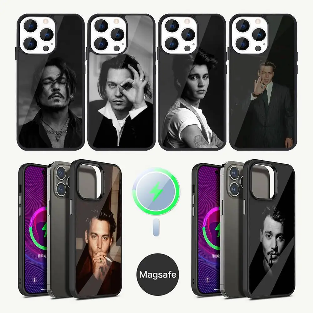 

Чехол для телефона J-Johnny Depp для iPhone 16,15,14,13,12,11, Plus, Pro, Max Mini Magsafe с магнитной беспроводной зарядкой