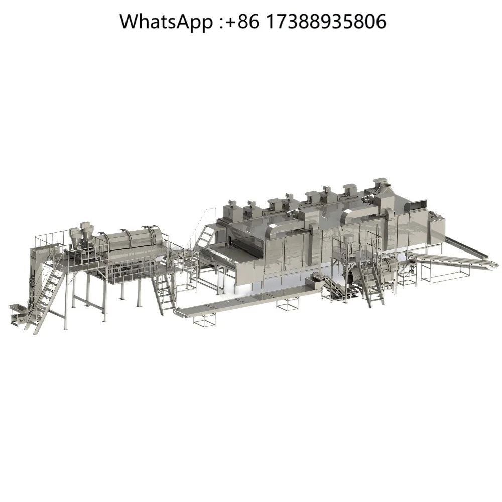 Continuous Automatic Soybean Roasting Production Line for Flavored Nuts Coating Processing PLC Core Engine Gear Pump Motor