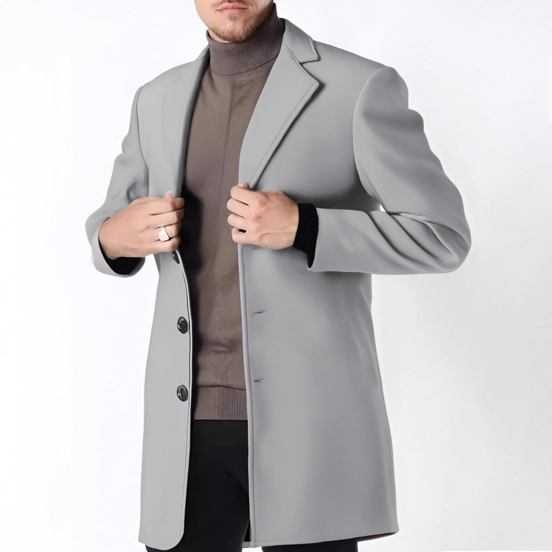 Spring Coat Jacket Casual Business Versatile Medium And Long Trench Coat