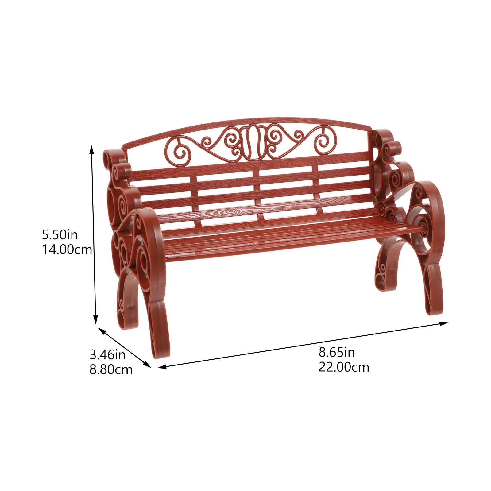 2개 세트 장식용 소형 공원 벤치 정원 가구 사진 소품 미니어처 풍경 액세서리 홈 가든 장면 배치용
