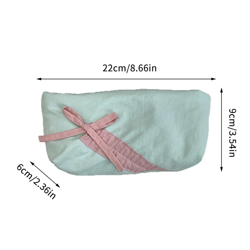 Trousse à crayons en tissu Simple Style Ins, sac de maquillage à nœud papillon, sac de rangement de grande capacité, pochette de papeterie, fournitures scolaires, cadeau pour filles