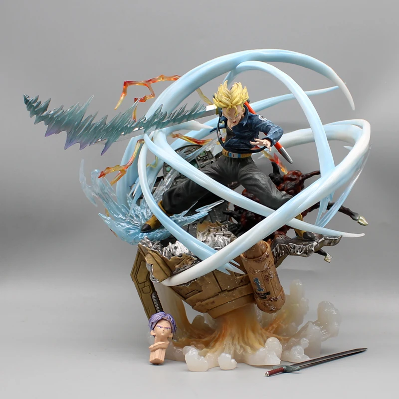 Figura de Dragon Ball Trunks Gk de doble cabeza, figura de acción de 25cm, modelo de Anime, estatua de Pvc, juguetes de Adorno