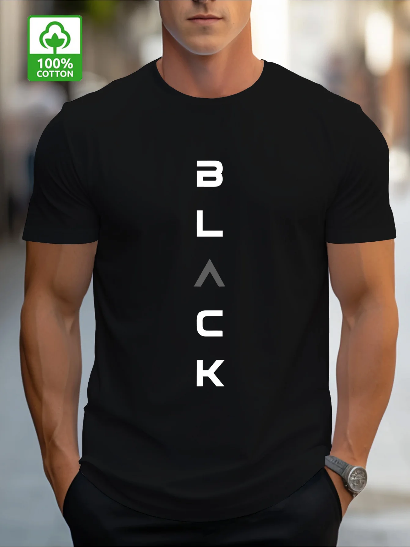 Men's Summer 100 Cotton Fashionable Casual Loose Solid Color Multi-Color Optional Sports Round Neck Short-Sleeved T-Shirt Top