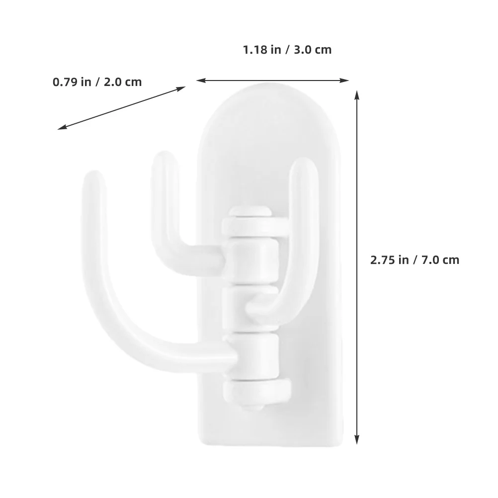 4個入り 頑丈なプラスチック製ドアフック 回転式 キッチン吊り下げオーガナイザー キャビネット収納ホルダー クローゼット用ドアフック