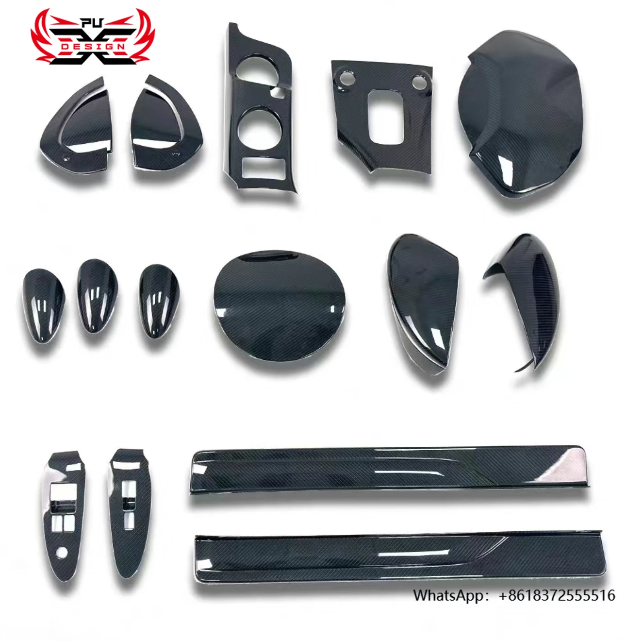

15 Pcs Dry Carbon Fiber Interior Kits for New Nissan Z Rz34 400z 2023+ Body Kits Rearview Mirror Shell Door Sill Strip
