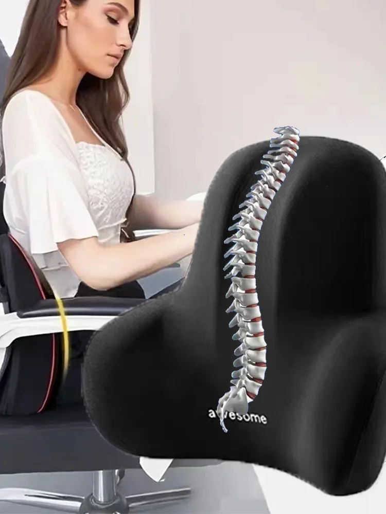 Lumbar Back Cushion for Sofa Car Office Gaming Chairs and Postpartum Waist Support Multi functional Memory Foam Pads