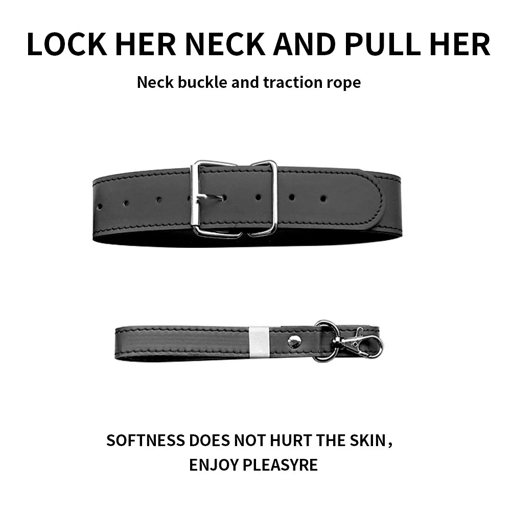 BDSM Erotic Leather Bondage 8pcs Sets Restraints Training Partner Tools Fetishism Couples SM Games Womam Adult Sex FlirtingToys 3