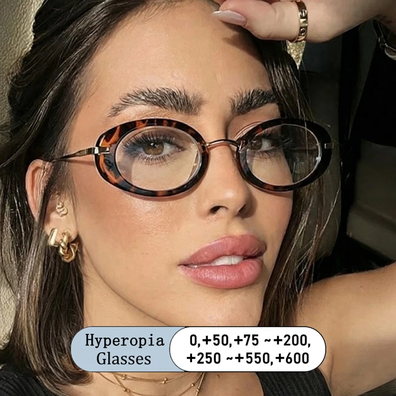 

Brand Design Metal Retro Europe & America Lady Small Round Frame Photochromic Anti Blue Light Hyperopia Reading Glasses 0 ~ +6