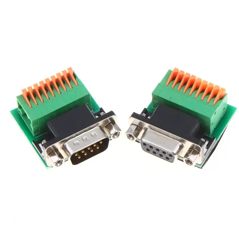 DB9 Male Female To RS485 RS422 9Pin Solderless Quick Connect Terminal Adapter Connector DB9 Welding-free Head Joint Adapter