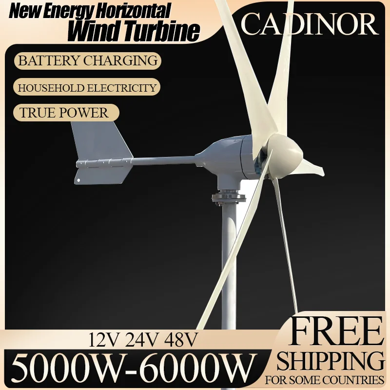 7000W Wind Turbine for Farm & Ranch 12V/24V/48V Horizontal Axis Permanent Magnet