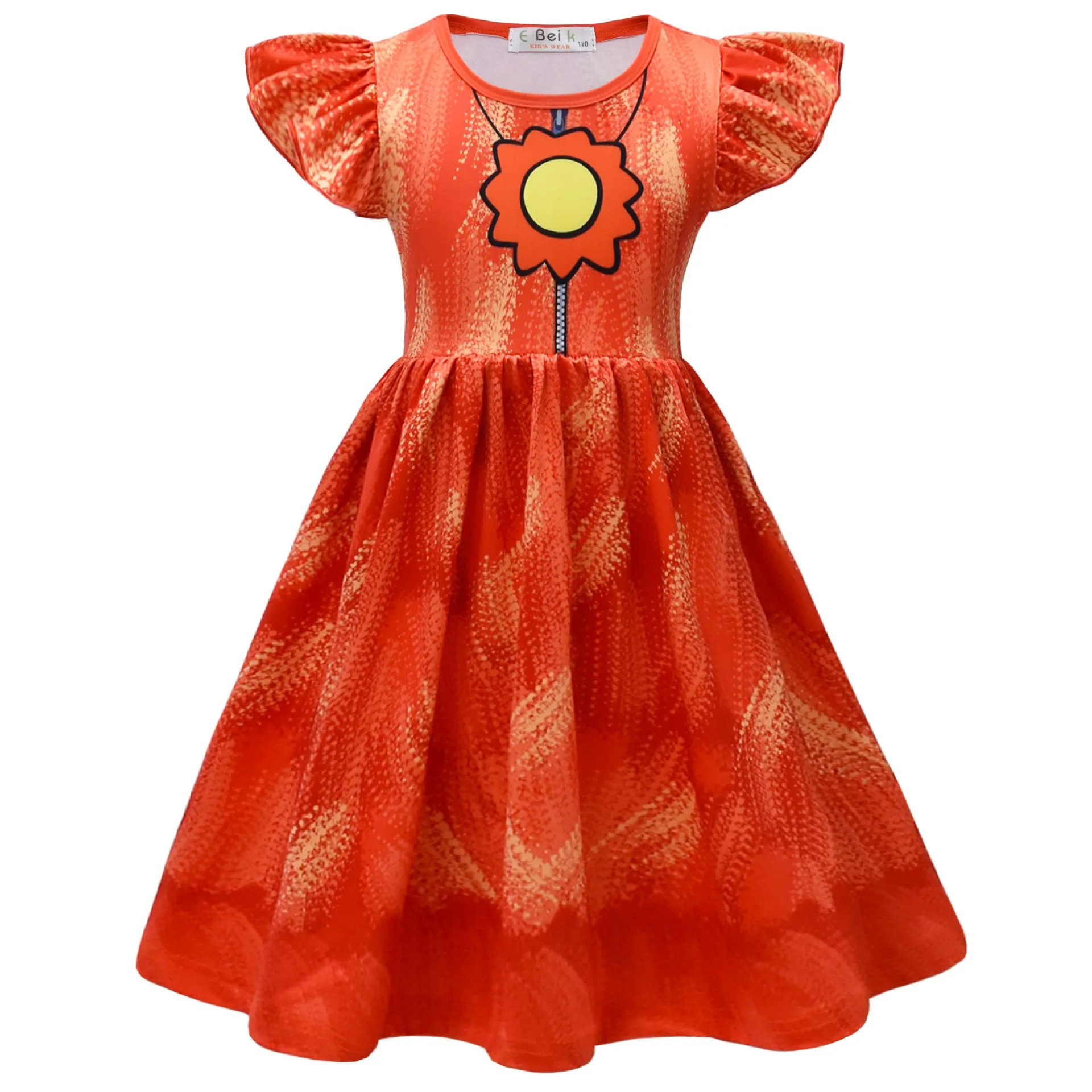 Multiple Colors Baby Girl Dresses Kids Game for Smiling Critters Clothes Cosplay Costume Children Fly Sleeve Halloween Dress+Bag