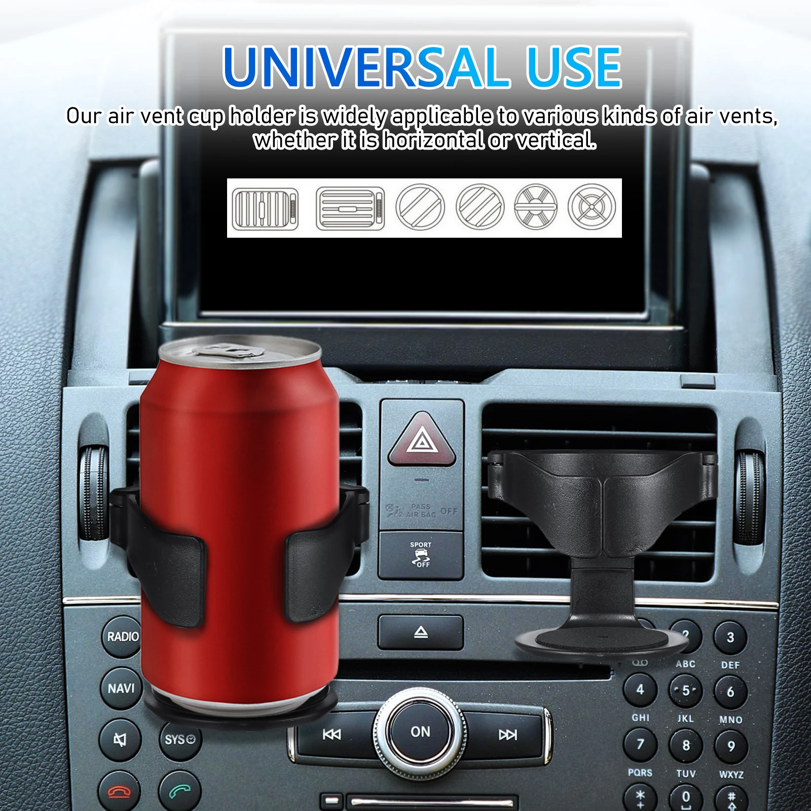 

2 pcs Car Cup Holder Beverage Bracket Accessories Interior Expander Air Vent Coffee Mug Universal Secure Drink Bottle