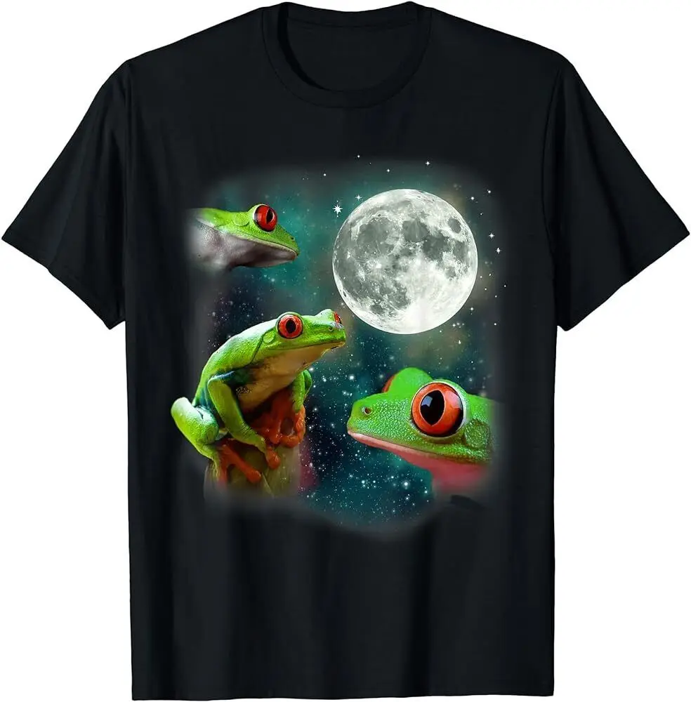 Three Frog Moon 3 Treefrog Weird Funny Magical Cursed Meme T Shirt long or short sleeves