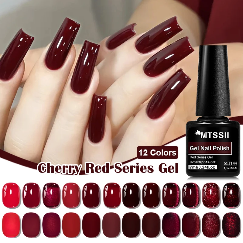 7ml Red Christmas Gel Nail Polish Starter Red Cat Magnetic Soak Off Semi Permanent Nail Gel Polish Suitable For All Seasons