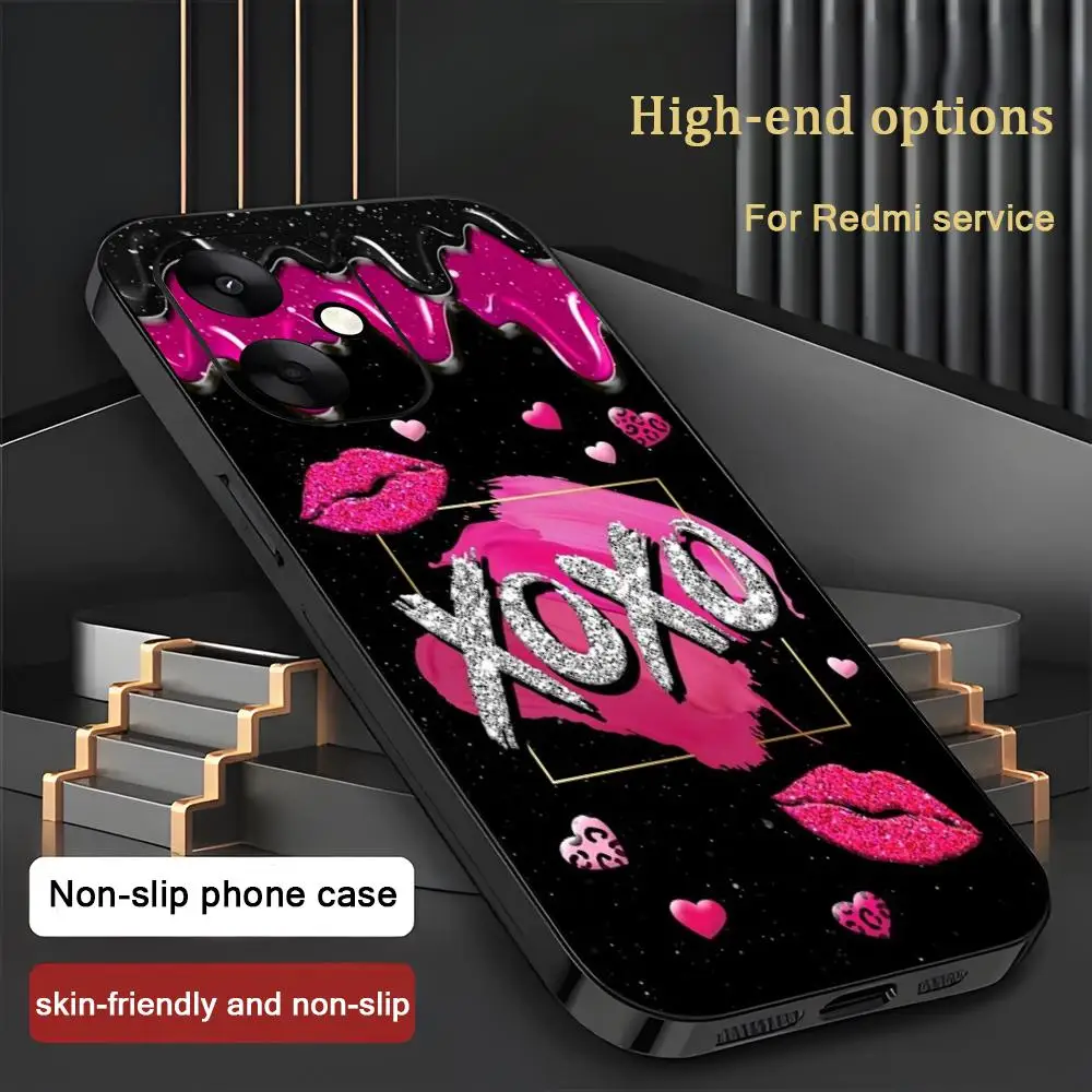 Fashion Xoxo pink girl COOL Phone Case For Xiaomi Redmi Note 14 13 12 11 Pro Plus S 5G 14C A3 Soft Black Phone Cover