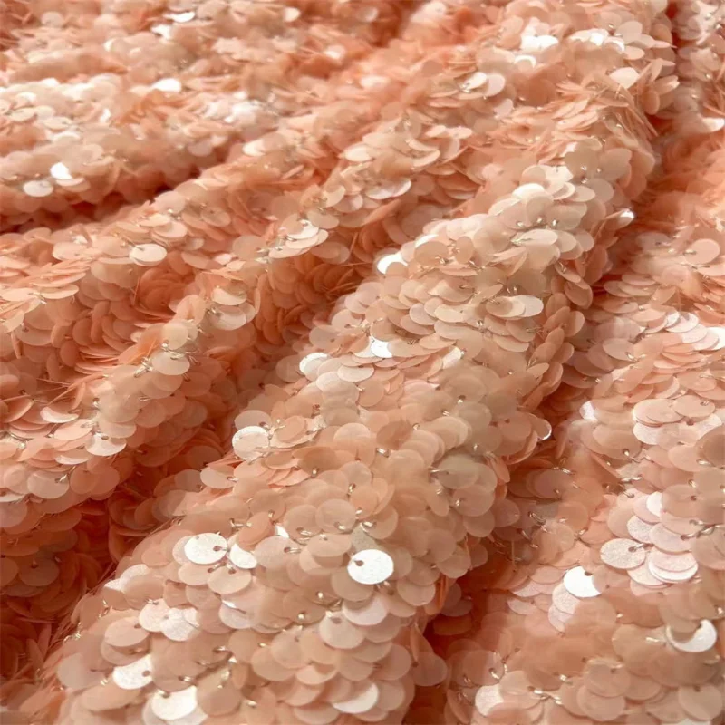 

Encrypt Sequin Embroidery Mesh Fabric for DIY Sewing Evening Dress Clothing Fashion Designer Fabrics Material Cloth By The Yard