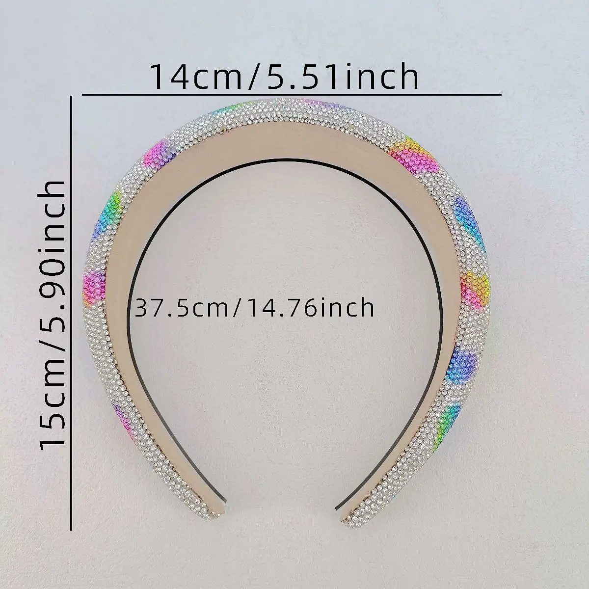 Fascia per capelli imbottita in spugna con strass a forma di cuore barocco Accessori per capelli per adulti Gioielli per capelli