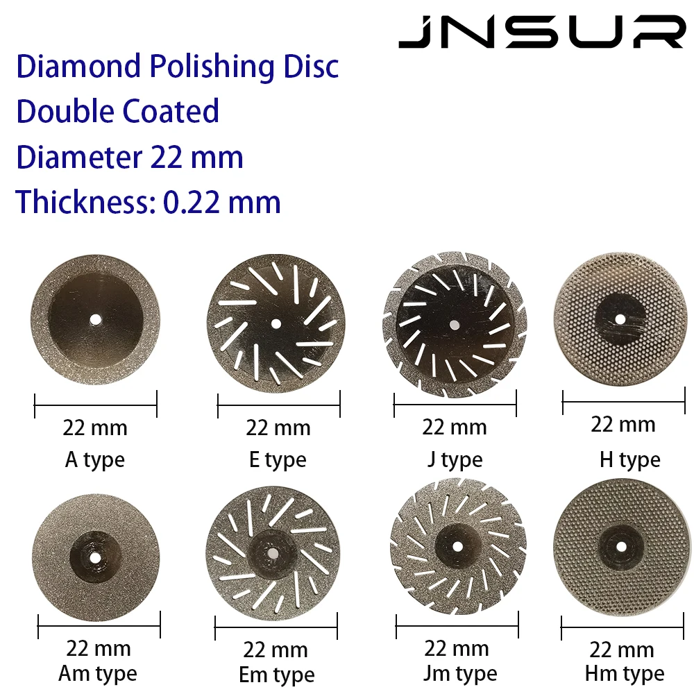 JNSUR Dental Diamond Disc 22mm Diameter & 0.2mm Thickness Tchnician Serrated Cutting Wheel Diagonal Dental Material Dentist Tool