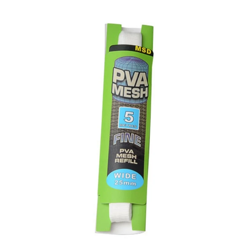 5M/16.4ft PVA Vissen Mesh Oplosbare Smalle Vissen Netwerk Wateroplosbare Mesh Witte Refill Kous Aas Zak Beschermen