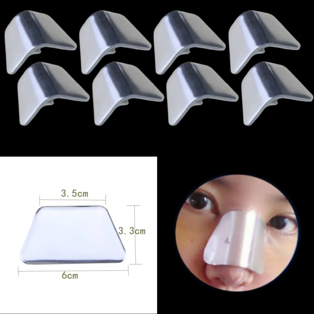 5-10Pcs Silver Medical Thermoplastic Nasal Splint Nose Job Rhinoplasty Therapy Trapezoid Immobilized Nasal Splint Correcter