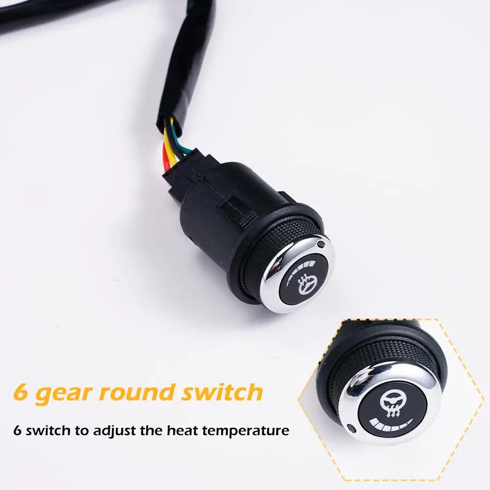 Winter Car Heated Steering Wheel Cover DIY Kit Auto Heater Pad Universal Round Switch Hand Warmer Accessories VAN Truck SUV