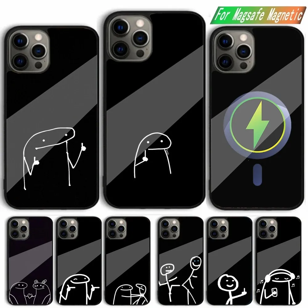 Funny Man Middle Finger Phone Case For iPhone 15,14,13,12,11,Plus,Pro,Max Mini Magsafe Magnetic Wireless Charging