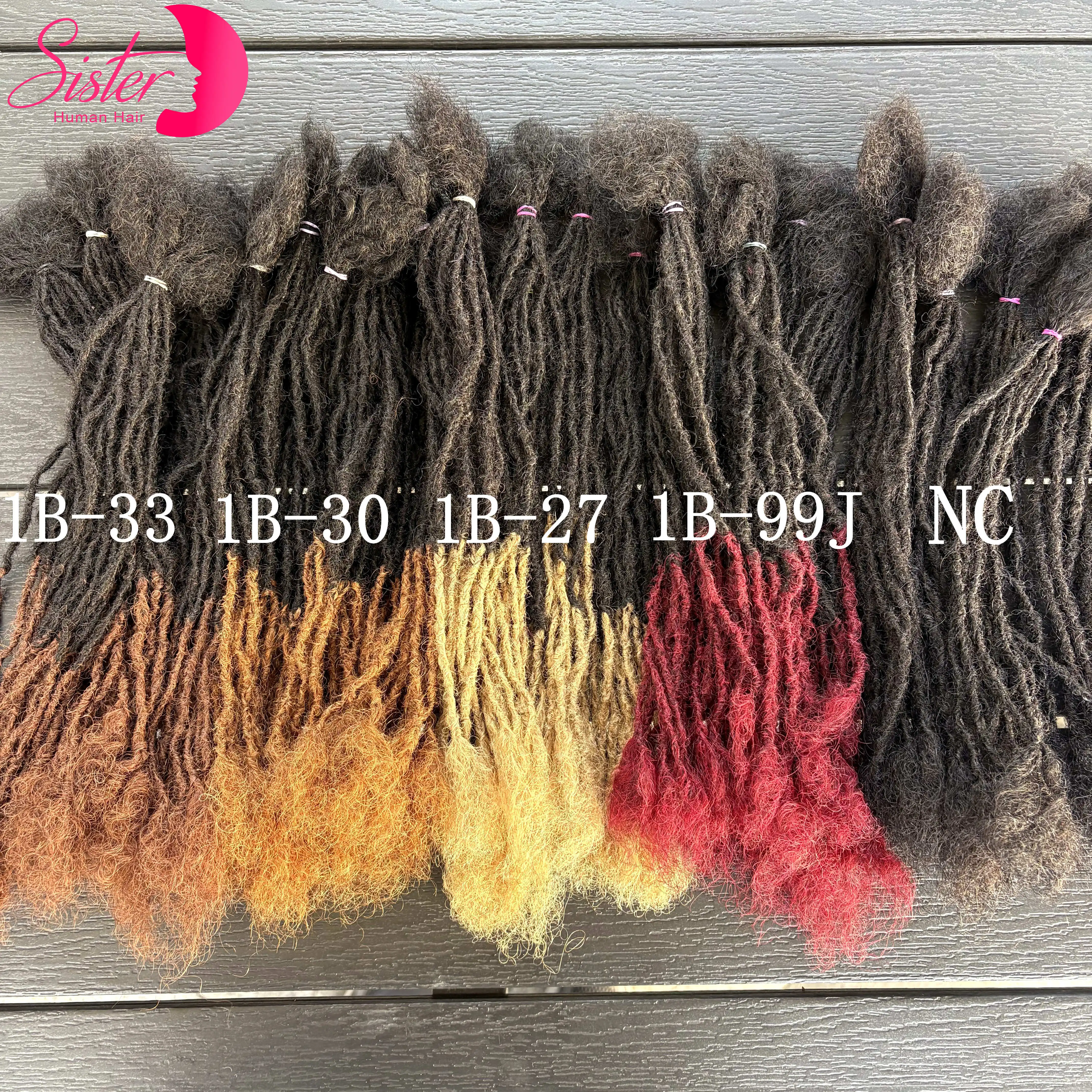 Colored 10inch 0.2cm Handmade Inter Loc Extension Human Hair Permanent Micro Locs Extensions Natural Looking Soft Sisterlocks