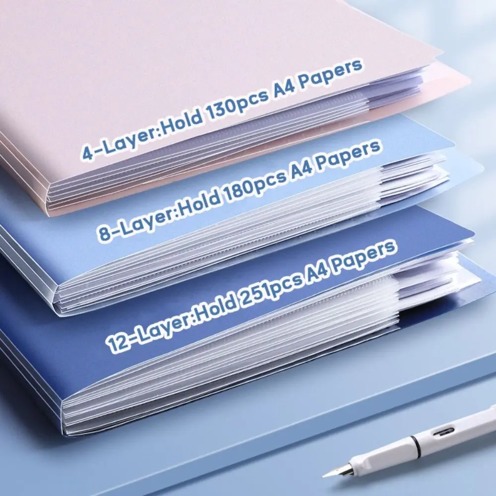 

Waterproof A4 File Folder 4/8/12 Pockets Classified Storage File Organizer Test Paper Storage PP Document Bag School Office