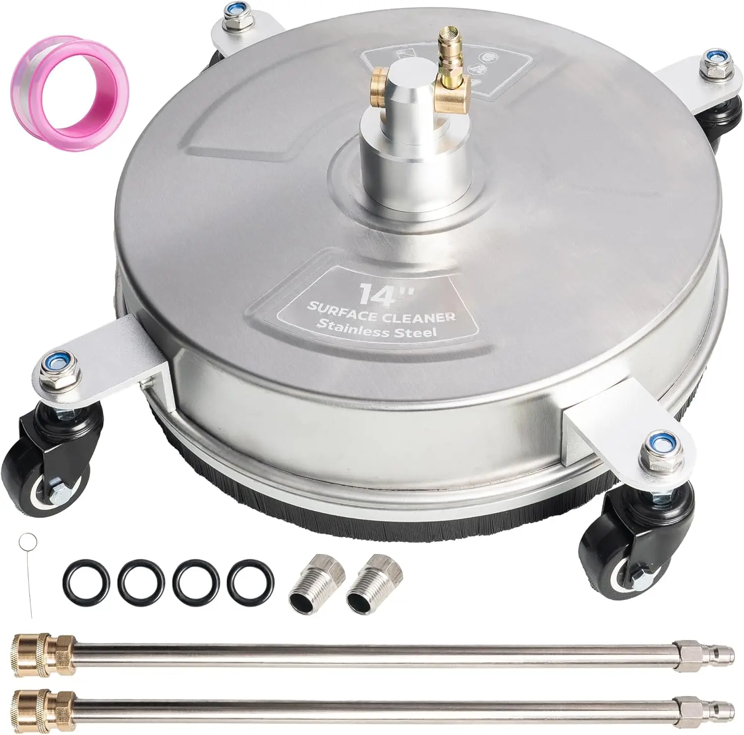 Limpiador de superficies con lavadora a presión de acero inoxidable de 14