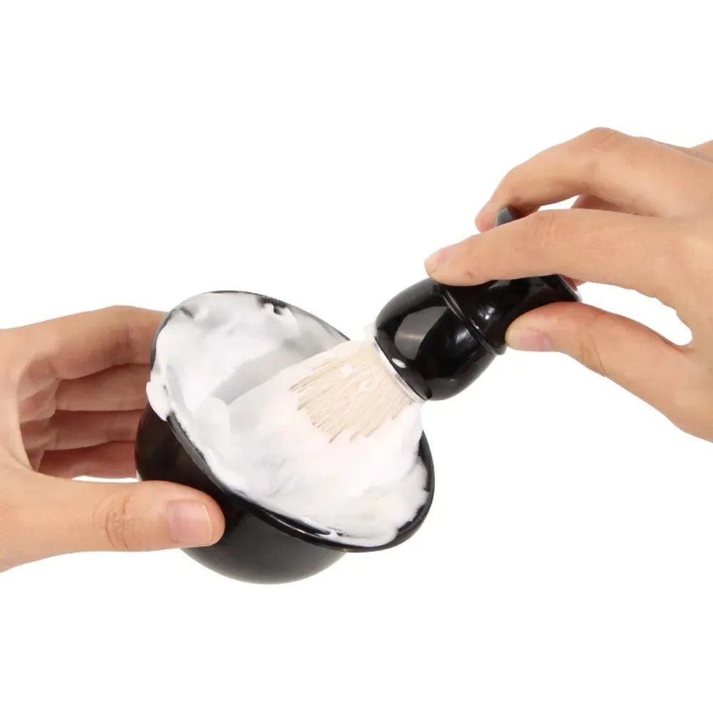 

3pcs/set Professional Shaving Brush Set Anti-Static Soft 3-in-1 Shaving Set Beard Brush Durable Shaving Brush Bowl and Stand