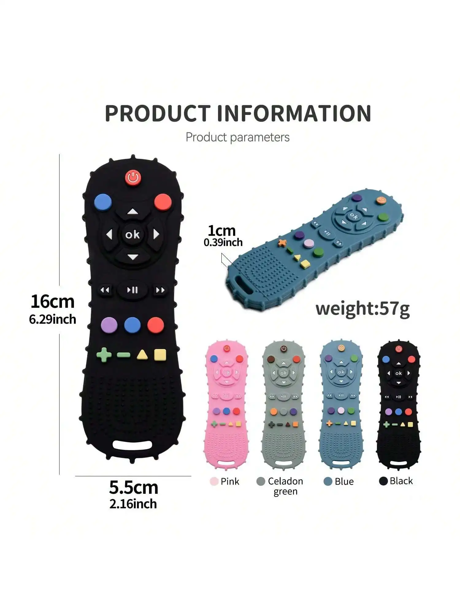 Baby Teether 1Pc, Silicone Toy Controller and TV Remote for Babies Chew Toys